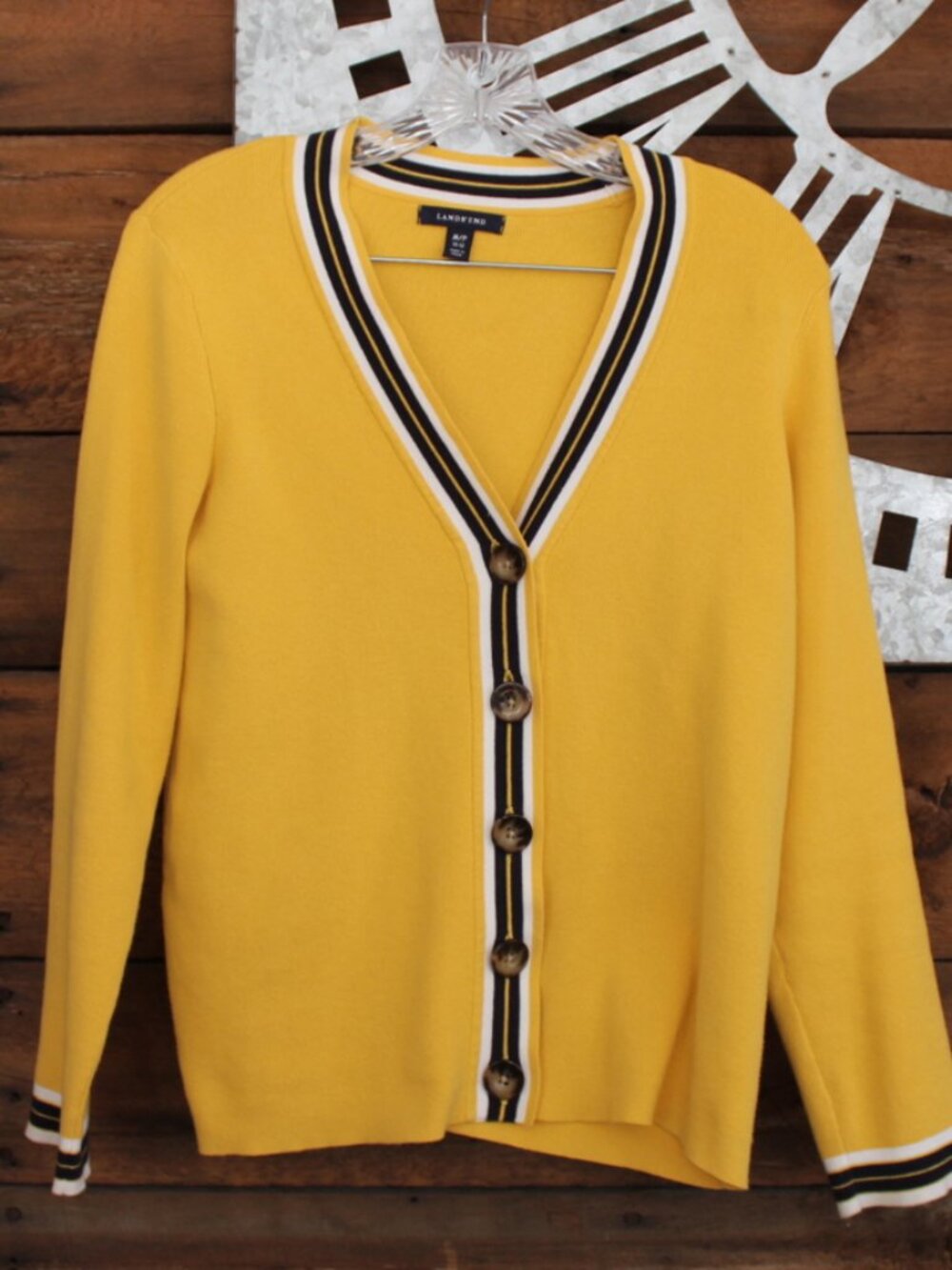Lands End Yellow Soft Cardigans Sweater - Fall Ready - Womans Size M